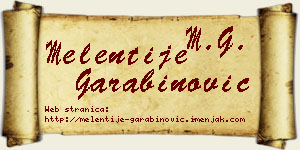 Melentije Garabinović vizit kartica